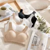 Oxygen-friendly, traceless, fully fixed cup bra, black beige, white, light pink, champagne white, lace, small flowers, green plant perfume bottle details Picture